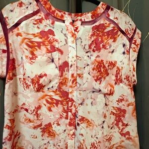 Attention Floral Blouse - Pink and Orange